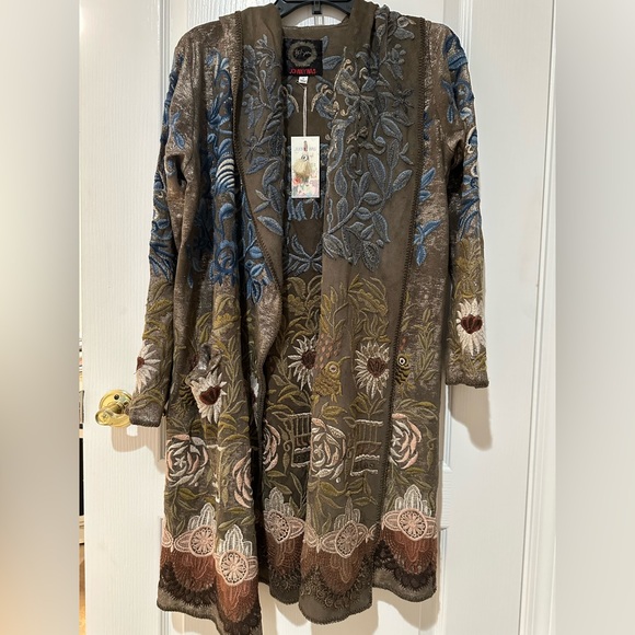 BIYA Johnny Was Women's Metallic Floral Coat - Picture 3 of 6